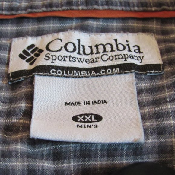 Columbia Mens Green & Black Check Button Down Size XXL 100% Cotton EUC - Picture 5 of 8